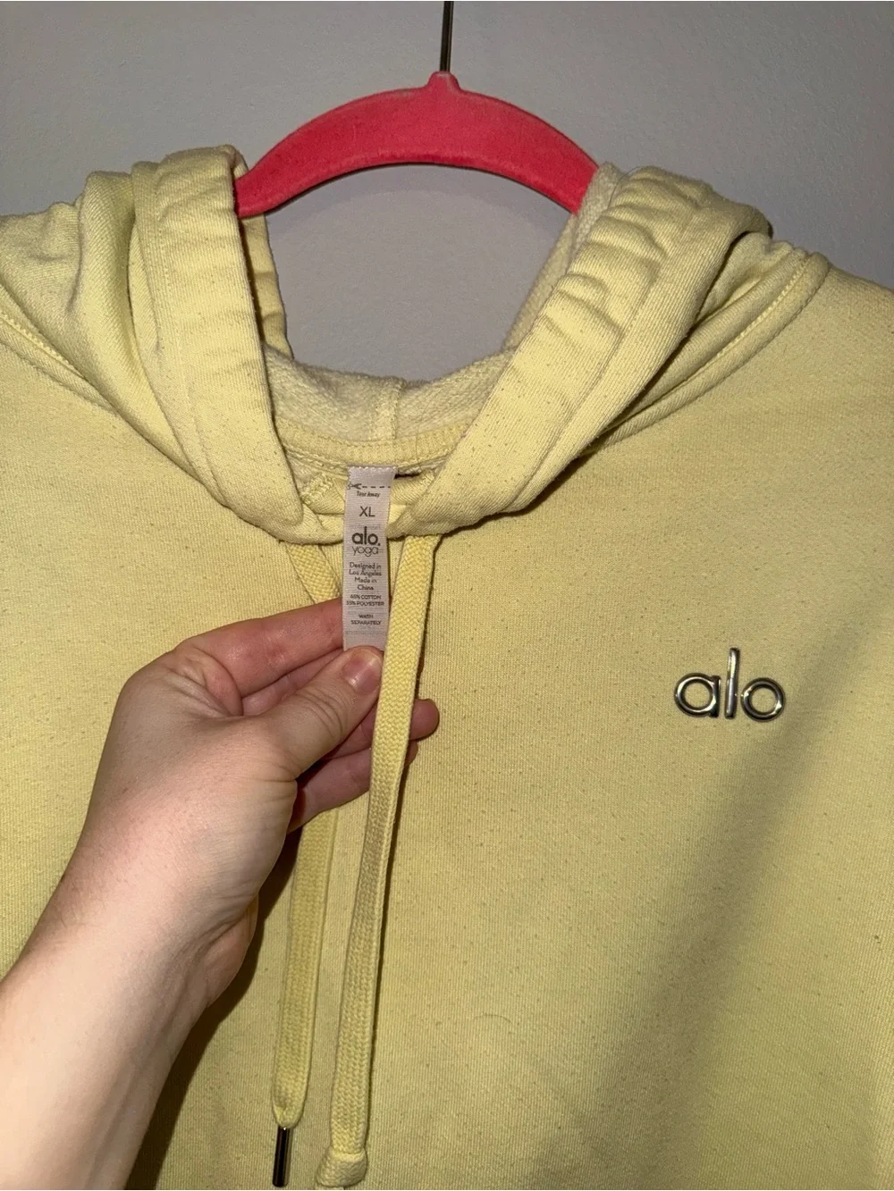 ALO Yoga Yellow Buttercup Accolade Hoodie Sweatshirt Size XL